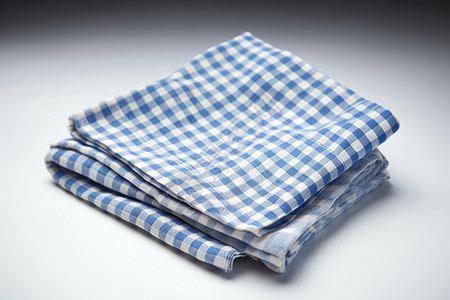 蓝格子棉质桌布图片