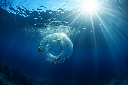 海水中上升的气泡背景图片