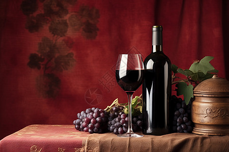 复古红酒葡萄酒文化背景