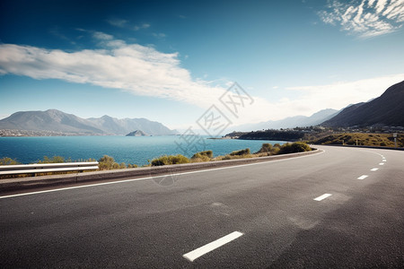 海岸公路户外的交通道路背景