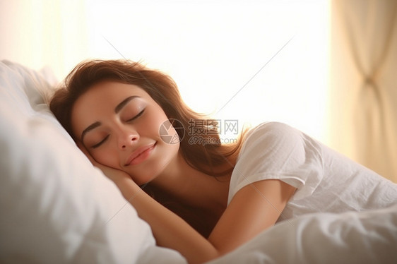 熟睡的美丽女人图片