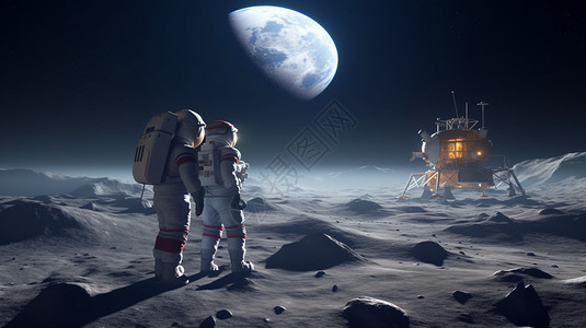 月球上的空间站图片