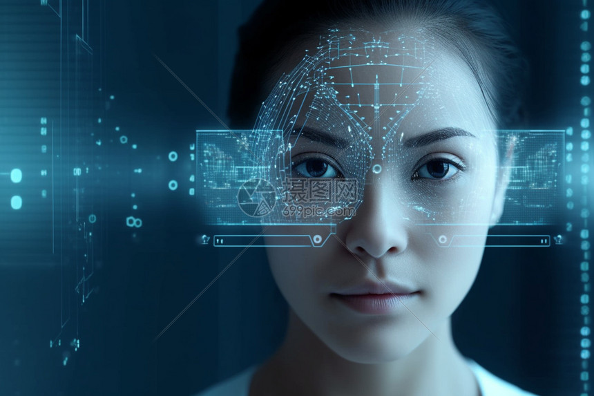 人工智能大数据人脸识别安全扫描技术图片