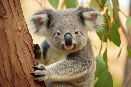 考拉动物桉树上的可爱考拉背景