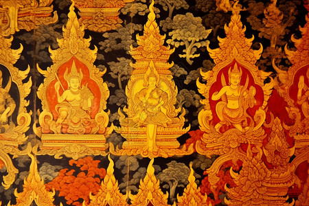 泰国古代壁画手工图片