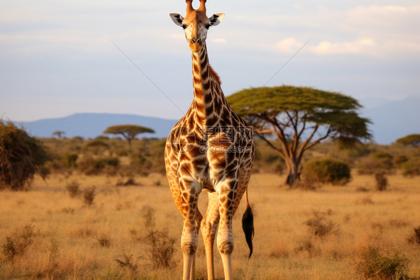 荒原上的大长颈鹿图片