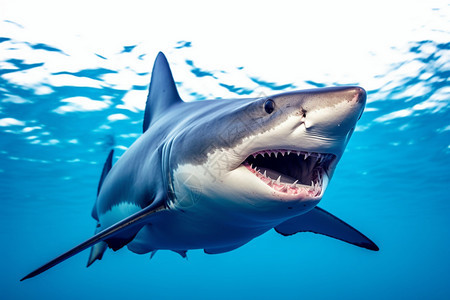 恐怖的大白鲨图片