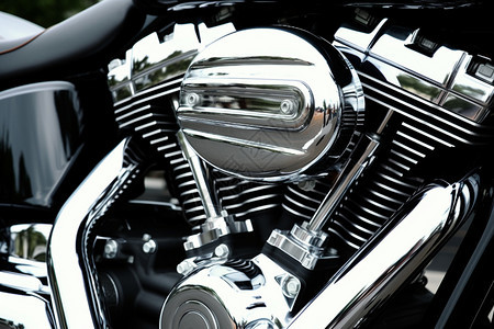 镀铬的摩托车发动机图片