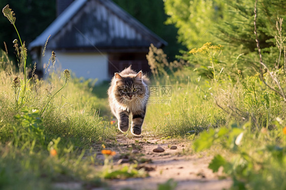 户外可爱的基蒂猫图片