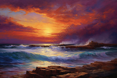 唯美的日落大海风景图片