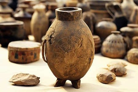古老的陶制工具高清图片