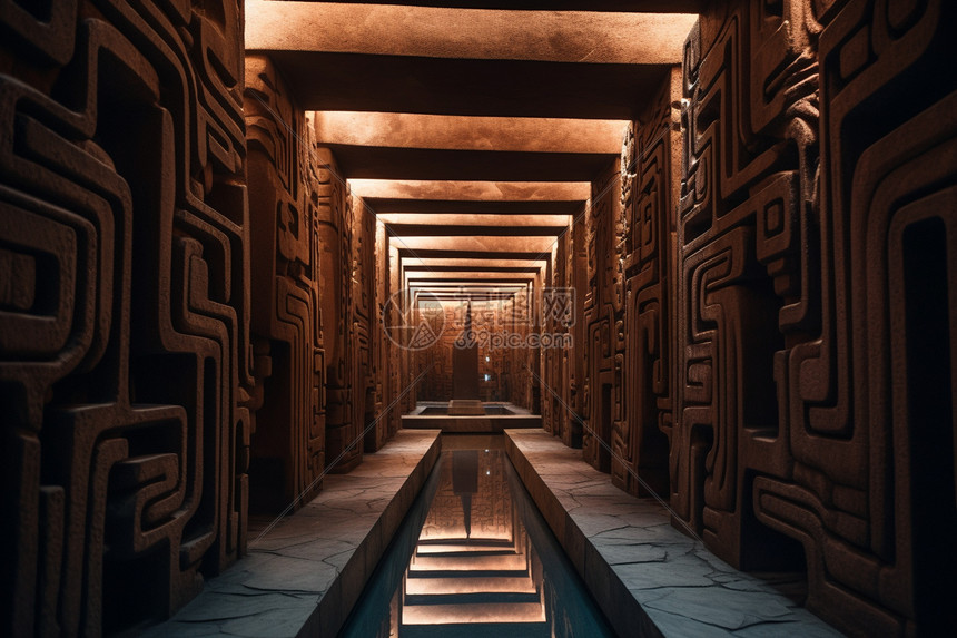 超现实迷宫走廊图片