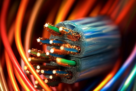 网络光纤电缆复杂结构背景图片