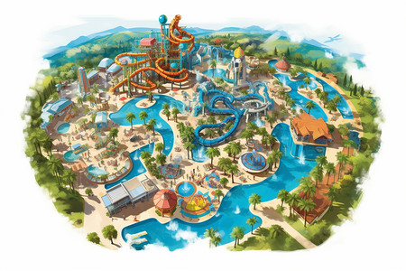 大型水上乐园背景图片