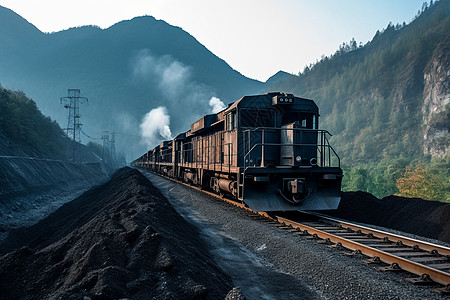 行驶的运煤列车图片