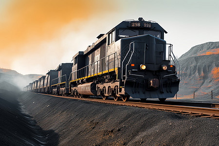 煤矿的运煤列车图片