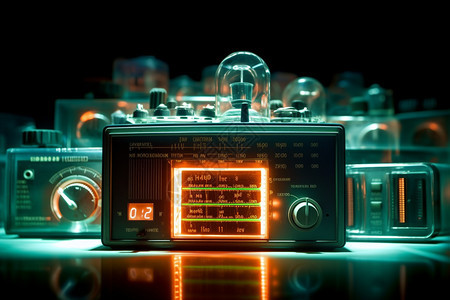 复古收音机设备背景图片