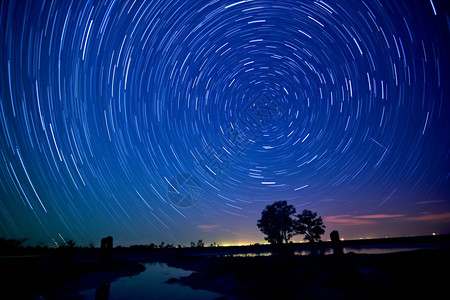 蓝色流星梦幻的宇宙星空背景