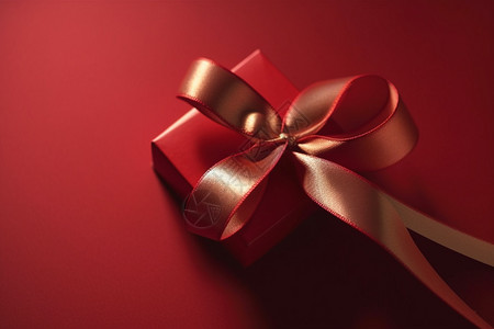 红色简单礼品盒背景图片