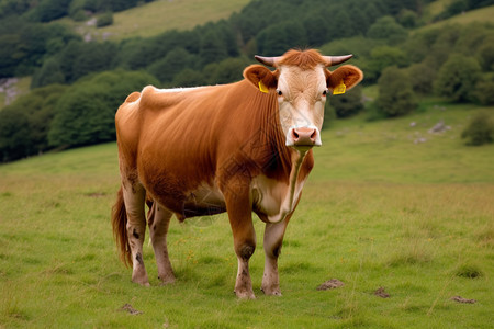 母牛响铃牧场上的牛背景
