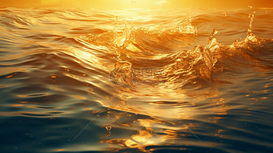 电影质感的金色水波图片