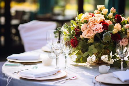 优雅婚礼桌面植物图片