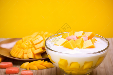 美味的芒果甜品图片