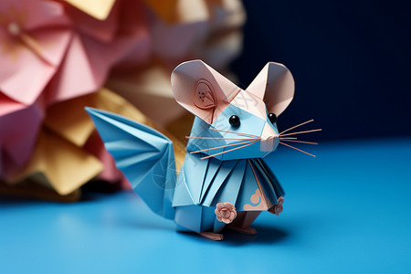 老鼠剪纸折纸手工艺品老鼠背景