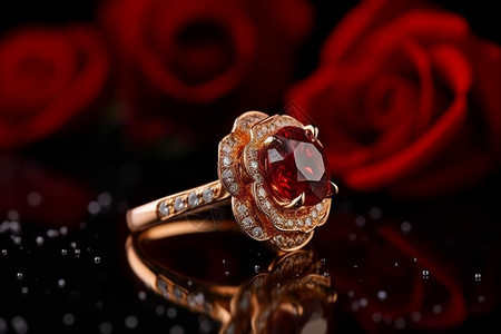 美丽的红宝石戒指图片