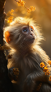 金光下的猴子图片