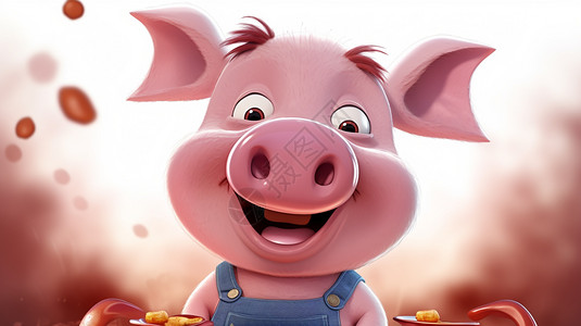 卡通的小猪头像背景图片