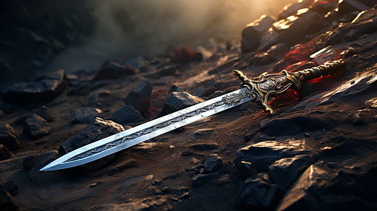 地上的剑背景图片