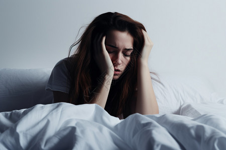 女性压力失眠的女人背景