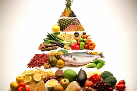 食物的热量金字塔背景图片