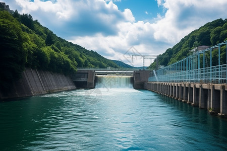 建筑的水库河坝图片