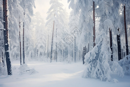 冬季美丽的树林图片