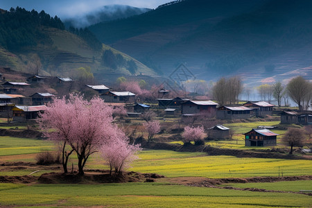 乡村美丽的自然风景图片