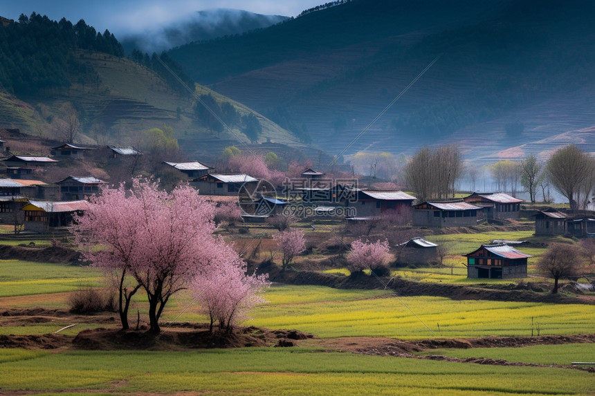 乡村美丽的自然风景图片