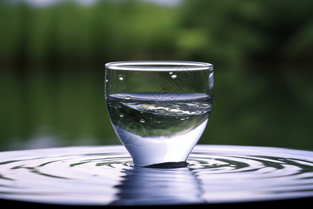 玻璃杯中的纯净水图片