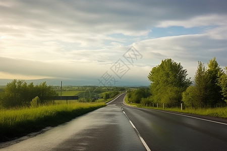 夏季美丽的乡间公路图片