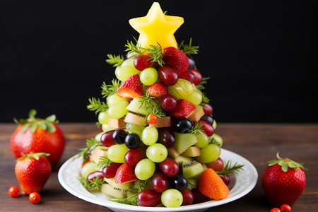 水果圣诞树漂亮水果高清图片