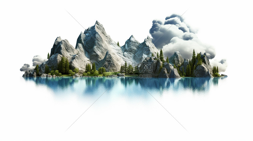 云雾缭绕的3D背景图片