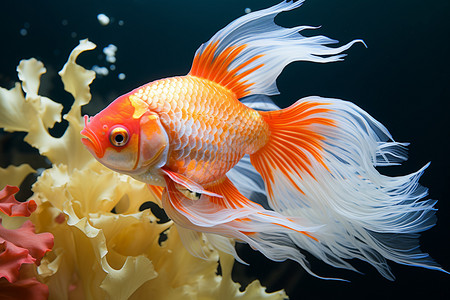 水下艳丽的金鱼图片