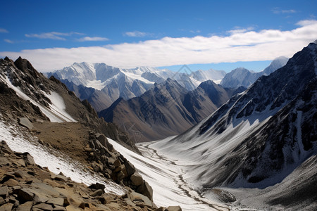 冬季的喜马拉雅山脉图片