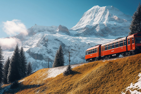 瑞士自然风光治愈的雪山自然风光背景