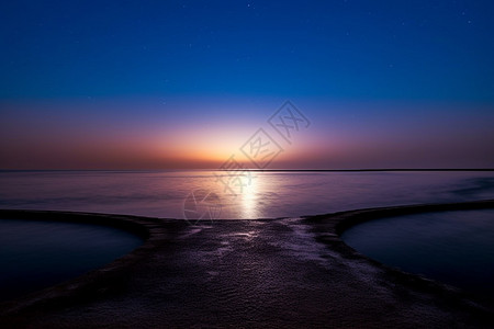 海景天空晚上的海景背景