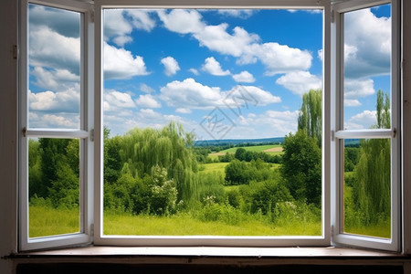 窗户外风景窗户外新鲜的空气背景
