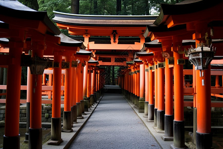 路边建筑红色外观的寺庙背景