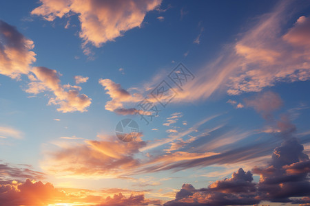 黄昏时天空中的美丽景观图片