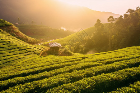 农村种植的茶树图片